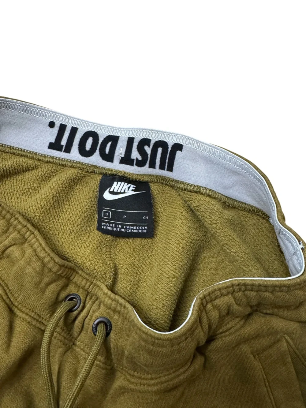 Nike | Olive Green Men's Jogger Sweatpants with White Swoosh Size Small